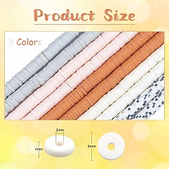 10 нить 5 цвета плоские круглые бусины ручной работы из полимерной глины CLAY-SZ0002-01