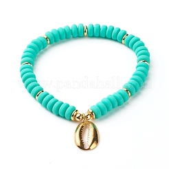 Набор браслетов стрейч с кубическим цирконием в форме раковины для девочек-подростков&nbsp;X1-BJEW-JB06850-04