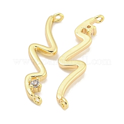 Подвески из латуни с прозрачным кубическим цирконием в форме волны&nbsp;KK-S386-28G