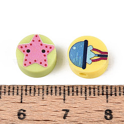 Печатные бусины из полимерной глины ручной работы CLAY-T022-12H