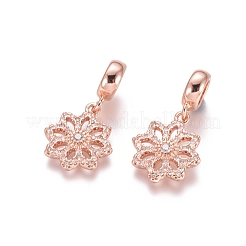 Латунь микропейв кубический цирконий европейские подвески с подвесками&nbsp;ZIRC-E163-01RG