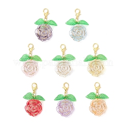 8 шт. подвесных украшений из акрила в виде камелии&nbsp;HJEW-JM04408-01