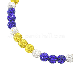 1 шт. ожерелье из круглых бусин из полимерной глины со стразами&nbsp;NJEW-SP0001-14E