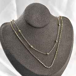 Латунные двухслойные ожерелья NJEW-D302-54G