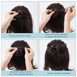 6 шт. 3 цвета латуни заколки для волос для женщин&nbsp;AJEW-GO0002-34