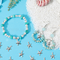 150 шт. подвески в виде морской звезды/морских звезд из сплава в тибетском стиле TIBEP-SC0002-85