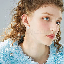 20 шт. 925 круглые плоские серьги-гвоздики из стерлингового серебра DIY-BBC0001-81