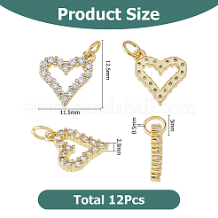 Подвески из кубического циркония с покрытием из латуни&nbsp;ZIRC-HS0001-12