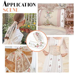 10 ярд полиэфирной кружевной отделки с вышивкой OCOR-GF0001-80C