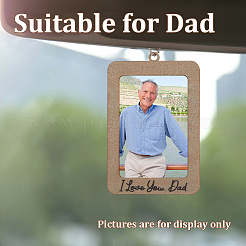 Прямоугольник со словами я люблю тебя папа деревянная подвесная фоторамка&nbsp;HJEW-SP0001-19A