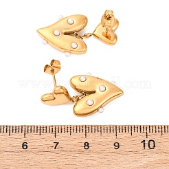 Серьги-гвоздики в форме сердца из нержавеющей стали 304 EJEW-S279-05G