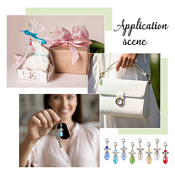 48 шт. 8 стильных подвесных украшений из стеклянного сплава HJEW-FH00126