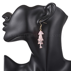 Серьги-подвески из стеклянных бусинок и бусин.&nbsp;EJEW-MZ00687