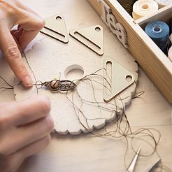 1 набор инструментов для плетения браслетов из деревянного шнура TOOL-BC0002-91