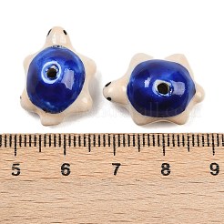 Ручной работы яркие остеклением шарики фарфора PORC-CJC0009-03D