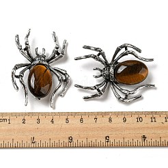 Брошь-паук из сплава с паве и стразами двойного назначения JEWB-C026-07G-AS