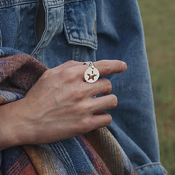 Набор для самостоятельного изготовления кольца-манжеты из нержавеющей стали в виде звезды и овала DIY-FI0001-06