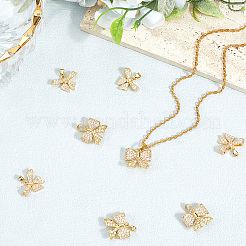 8 шт. 2 стиля латунные подвески с микропаве и кубическим цирконием FIND-BBC0004-29B