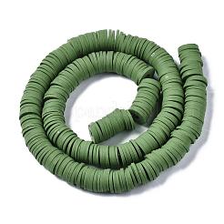 Плоские круглые бусины из глины ручной работы полимерные CLAY-R067-10mm-43