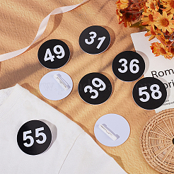 1 набор круглых брошей-цифр из АБС-пластика&nbsp;JEWB-OC0001-02D