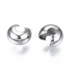 Крышки для обжимных бусин из нержавеющей стали 304 STAS-S117-011