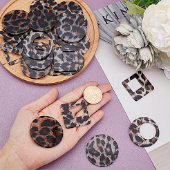 24шт 4 стиля прозрачные акриловые подвески TACR-AR0001-13