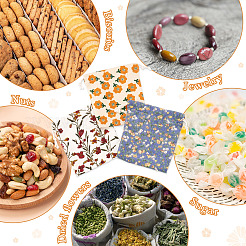 6 шт. двухцветные полиэстеровые сумки для хранения с цветочным принтом&nbsp;ABAG-TA0001-24