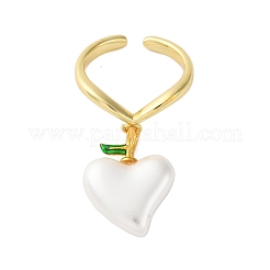 Латунные эмалевые открытые манжеты для женщин RJEW-U057-21G