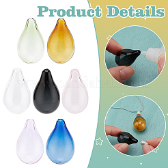 14 шт. двухцветный дутый стеклянный флакон-капля GLAA-PH0003-15