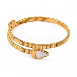 Ионное покрытие (ip) 304 нержавеющая сталь манжеты браслеты для женщин BJEW-D048-09G