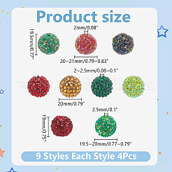 36шт 9 стиля акриловые бусины&nbsp;SACR-AR0001-24