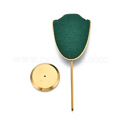 Подставки для ожерелий из микрофибры в форме бюста с подставкой из алюминиевого сплава золотистого оттенка&nbsp;ODIS-H006-01B