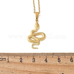 Ожерелья из нержавеющей стали 304 с подвеской в виде змеи для женщин и мужчин&nbsp;NJEW-Z063-03G-06