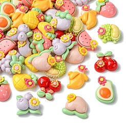 55 шт. 11 стиля непрозрачной смолы декоден цветок и фрукты кабошоны&nbsp;RESI-CJ0004-10