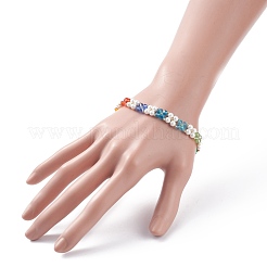 Браслет из бисера с жемчугом и стеклянным плетением BJEW-TA00087