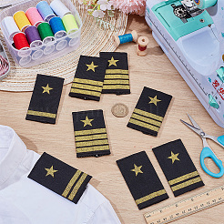 4 пара 4 стилей полиэстеровых погон со звездами для общественной безопасности&nbsp;DIY-BC0015-73