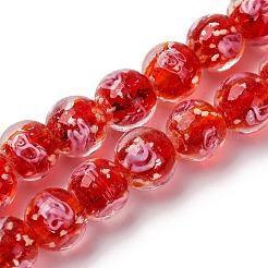 Светящиеся бусины ручной работы из искусственного песка в технике лэмпворк LAMP-B028-03K-10mm