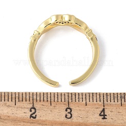 Латунные кольца-манжеты с микропаве из кубического циркония&nbsp;RJEW-C120-25G-02