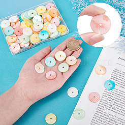 120 шт. 6-х цветные крашеные натуральные ракушечные бусины SHEL-PH0001-23