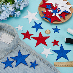 1 коробка звезд компьютерная вышивка полиэстер ткань термоприклеиваемые/пришивные нашивки&nbsp;AJEW-FG0004-97