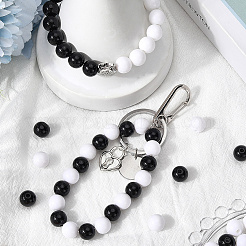 200шт 2 цвета непрозрачные акриловые бусины&nbsp;MACR-SP0001-86