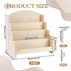 4-ярусные деревянные стенды для брошюр&nbsp;ODIS-WH0001-94