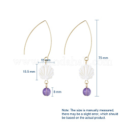 Оболочки болтающийся серьги EJEW-JE03757