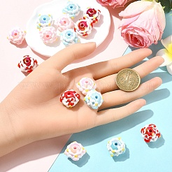 15шт 3 цвета непрозрачные акриловые бусины&nbsp;SACR-YW0001-82