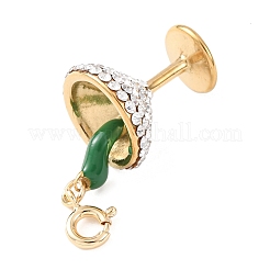 Подвесные украшения из нержавеющей стали 304 с эмалью и стразами&nbsp;LS-STAS-D205-08A-G