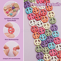 4 нити синтетических бирюзовых бусин G-BC0001-54A-03