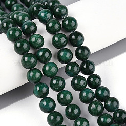 Нити круглых бусин из натурального окрашенного нефрита машан G-T139-8mm-67F