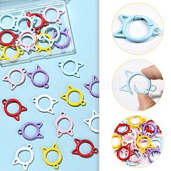 24 шт. 6-х цветная фурнитура для застежки брелока из цинкового сплава KEYC-SC0001-83