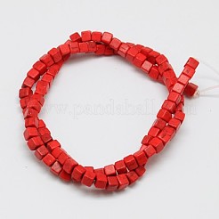 Синтетических нитей бирюзовые бусы&nbsp;X-TURQ-G108-4x4mm-11