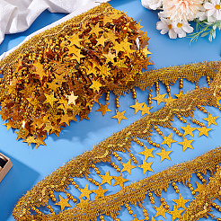 5 ярд филигранной и лазерной пластиковой кружевной ленты со звездами и кисточками OCOR-ME0001-09